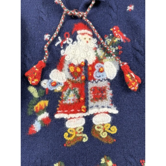 Vintage Belle Pointe Christmas Sweater Size XS 100% Wool Country Santa Claus - Picture 4 of 5